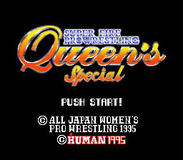 Super Fire Pro Wrestling - Queen's Special (Japan) Title Screen